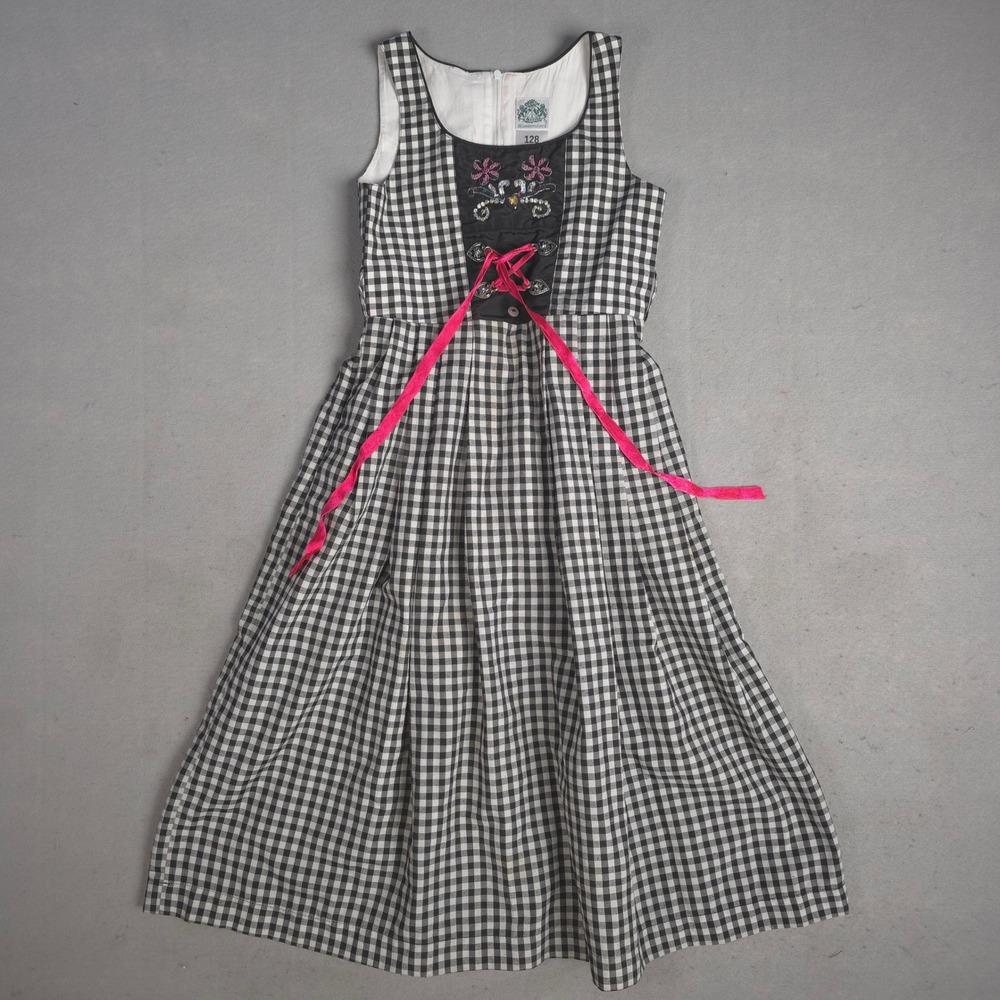 Hammerschmid Dirndl Dress Gingham Embroidered Oktoberfest‎ Party Dress 128